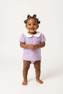 White Heart Neck Frilled Tshirt   Lilac Aop Collared T Shirt Assorted Nawao.com