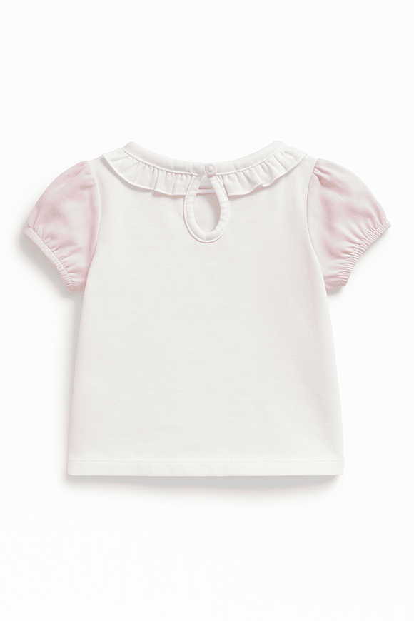 White Hello Kitty Peterpan Collar T Shirt Nawao.com
