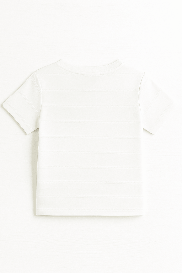 White Henley Jaquard irt White Nawao.com