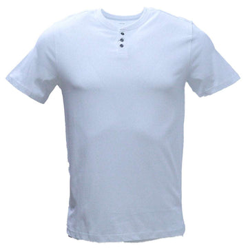 White Henley T Shirt White Nawao.com
