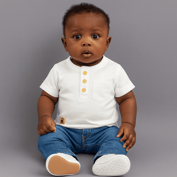 White Henley Tshirt Nawao.com