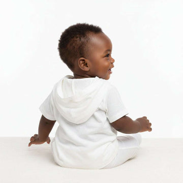 White Hooded Short Sleeve Shirts Nawao.com