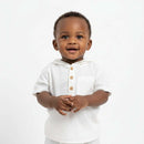 White Hooded Short Sleeve Shirts Nawao.com