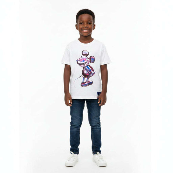 White Hyperverse Mickey Oversized T Shirt White Nawao.com