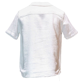 White Jacqaurd Resort Shirt White Nawao.com