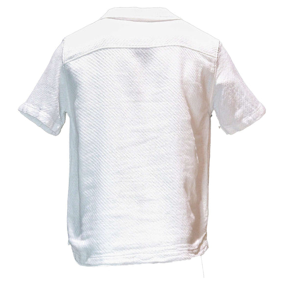 White Jacqaurd Resort Shirt White Nawao.com