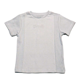 White Jacquard Cut N Sew T Shirt Nawao.com