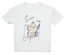 White Jacquard Drop Shoulder With Girly Print Nawao.com