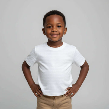 White Jacquard Loose Fit T Shirt White Nawao.com
