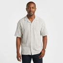 White Jacquard Lounage Striper Shirt White Nawao.com