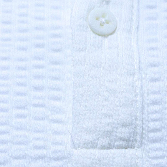 White Jacquard Polo Shirt White Nawao.com