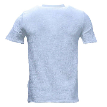 White Jacquard Polo Shirt White Nawao.com