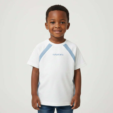 White Jacquard Raglan Short Sleeve T Shirt White Nawao.com