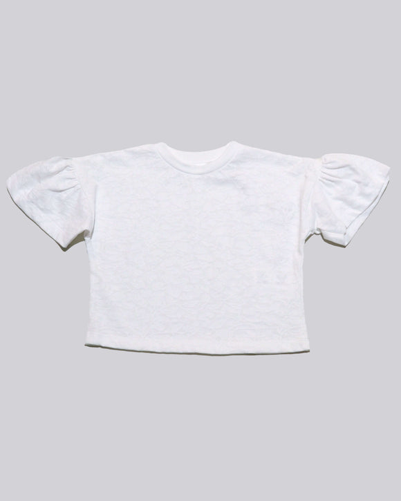 White Jacquard S S T Shirt Nawao.com