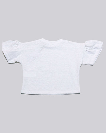 White Jacquard S S T Shirt Nawao.com