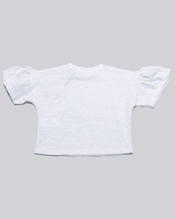 White Jacquard S S T Shirt Nawao.com