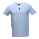 White Jacquard T Shirt With Motive Print White Nawao.com
