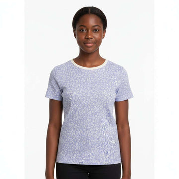 White Jacquard Top With Necklace Mid Grey Nawao.com