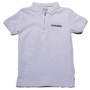 White Jacquard Zipneck Embroidery Polo Nawao.com