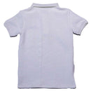 White Jacquard Zipneck Embroidery Polo Nawao.com