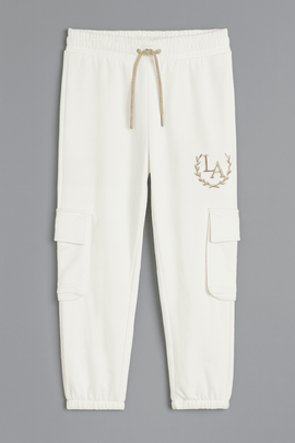 White Jogger With Cargo Pocket Nawao.com