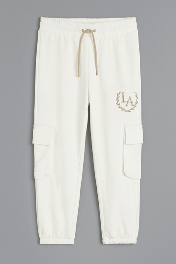 White Jogger With Cargo Pocket Nawao.com