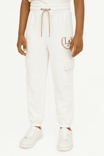 White Jogger With Cargo Pocket Nawao.com