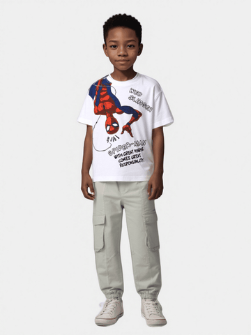 White Junior Boys Character Graphic Nawao.com