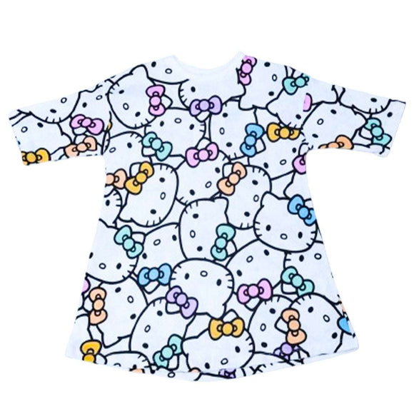 White Kitty Aop Dress Nawao.com