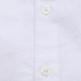 White Knit Collar Short Sleeve Oxford Shirt Nawao.com