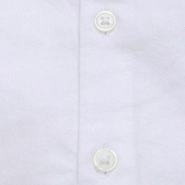White Knit Collar Short Sleeve Oxford Shirt Nawao.com