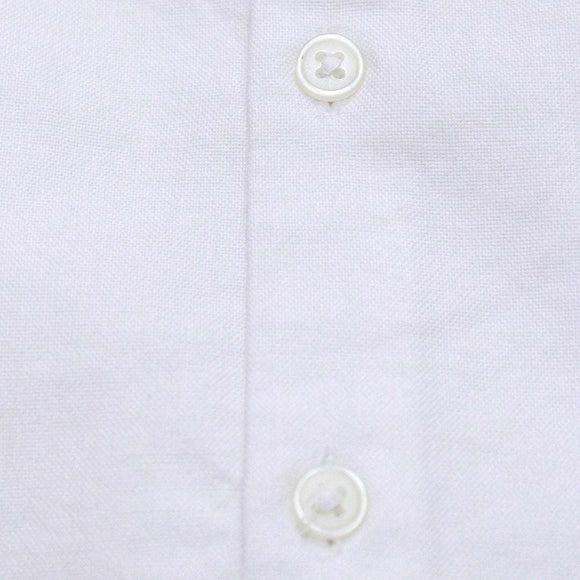 White Knit Collar Short Sleeve Oxford Shirt Nawao.com