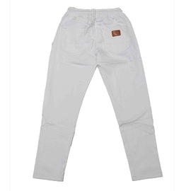 White Knit Denim Jeans Nawao.com