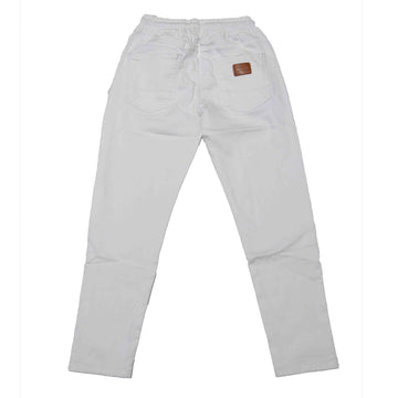 White Knit Denim Jeans Nawao.com