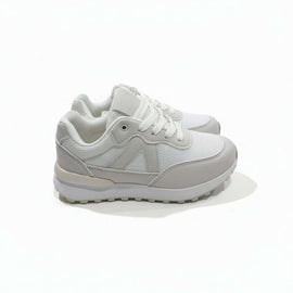 White Lace Up Slimrunner White Nawao.com