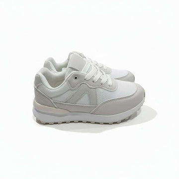 White Lace Up Slimrunner White Nawao.com