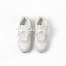 White Lace Up Slimrunner White Nawao.com