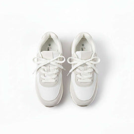 White Lace Up Slimrunner White Nawao.com