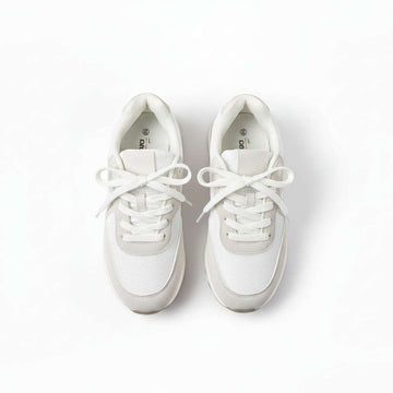 White Lace Up Slimrunner White Nawao.com