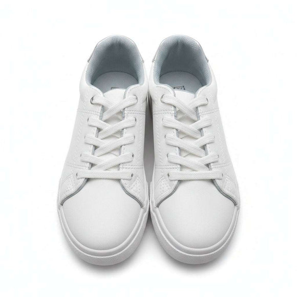 White Lace Up Sneaker White Nawao.com
