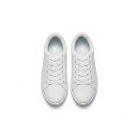 White Lace Up Sneaker With Diamente Trim White S36 Nawao.com