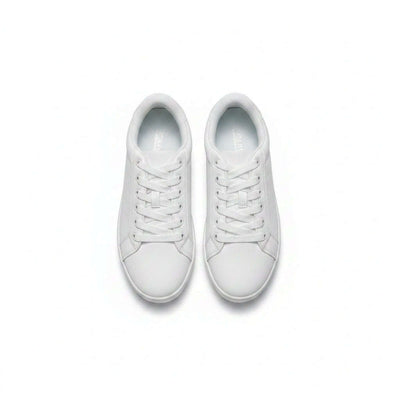 White Lace Up Sneaker With Diamente Trim White S36 Nawao.com
