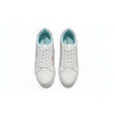 White Lace Up With Floral Print White Nawao.com