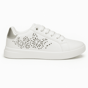 White Laser Cut Sneaker Nawao.com