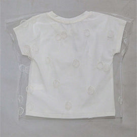 White  Layer Jersey Mesh Top White Nawao.com