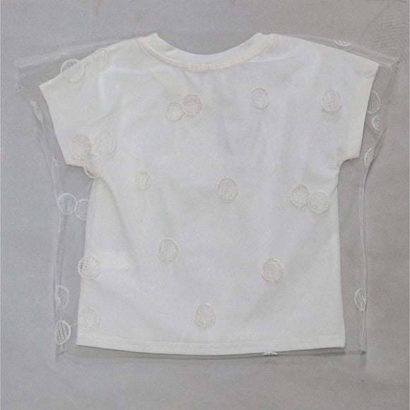 White  Layer Jersey Mesh Top White Nawao.com