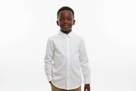 White Long Sleeve Oxford Shirt White Nawao.com