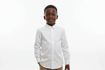White Long Sleeve Oxford Shirt White Nawao.com