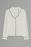 White Long Sleeves Pajama Set Nawao.com