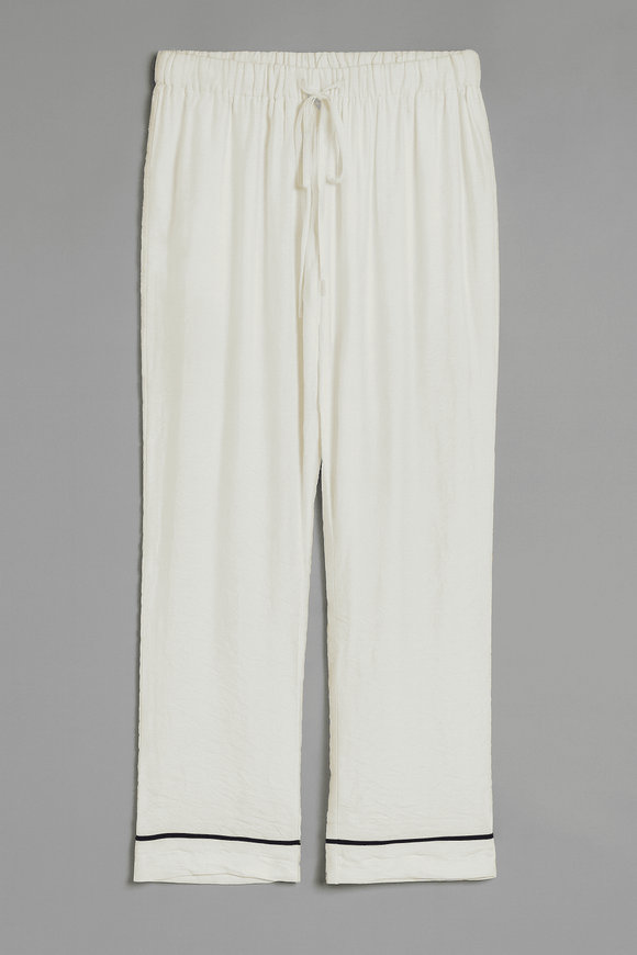 White Long Sleeves Pajama Set Nawao.com